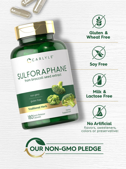 Carlyle Sulforaphane | from Broccoli Seed Extract | 180 Capsules | Traditional Herbal CarlyleUS supplements