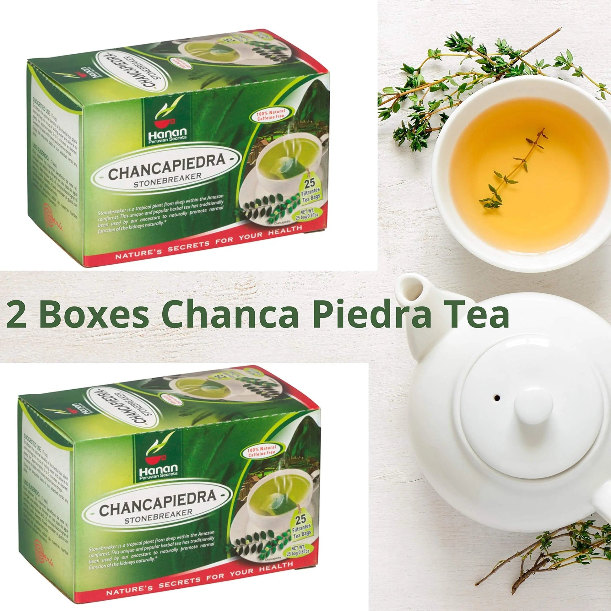 Stone Breaker Chanca Piedra Herbal Tea - 100% Naural from Peru (2x 25 Tea Bags Pack) Natural Kidney Cleanse & Gallbladder Stones Support– Detoxify Urinary Tract, Flush Impurities, Clear Urinary System AOSGYAAu supplements