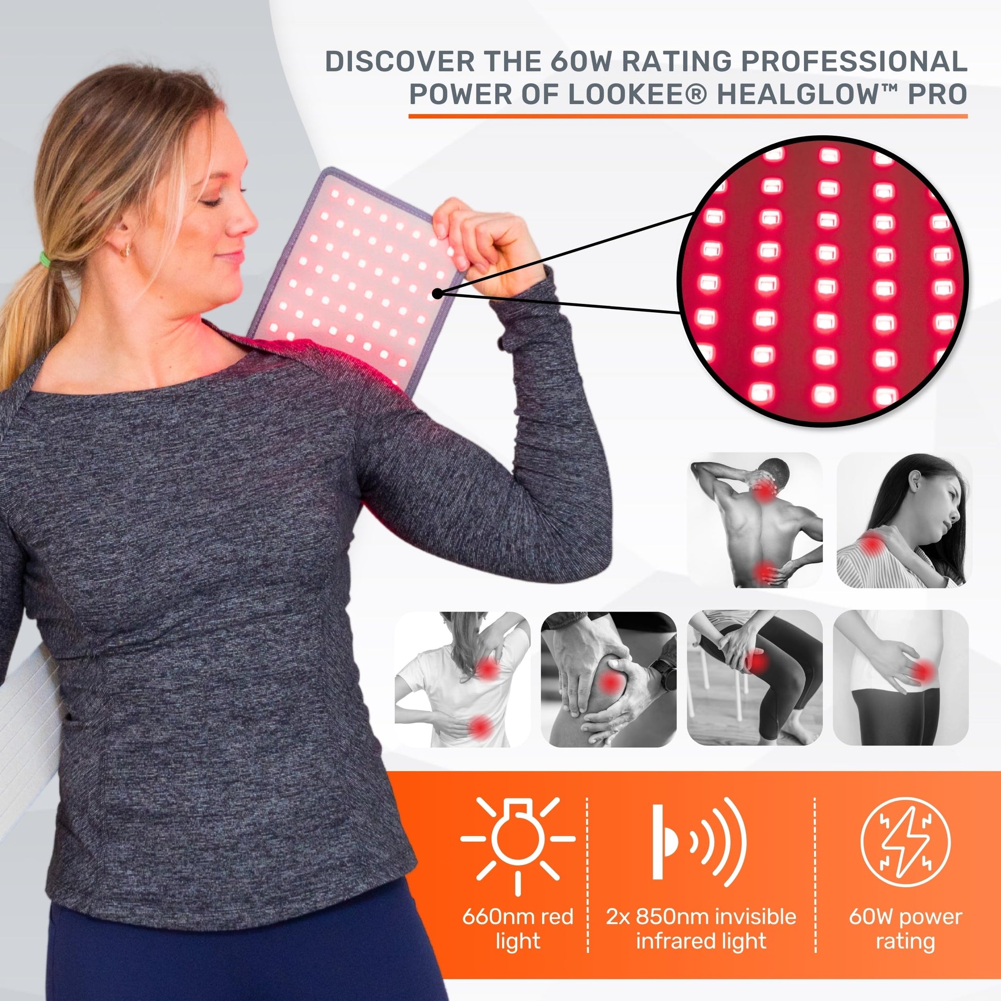 LOOKEE HealGlow Pro Medical Infrared & Red-Light Therapy Belt - LED Technology - 60W Powerful LOOKEEAu supplements