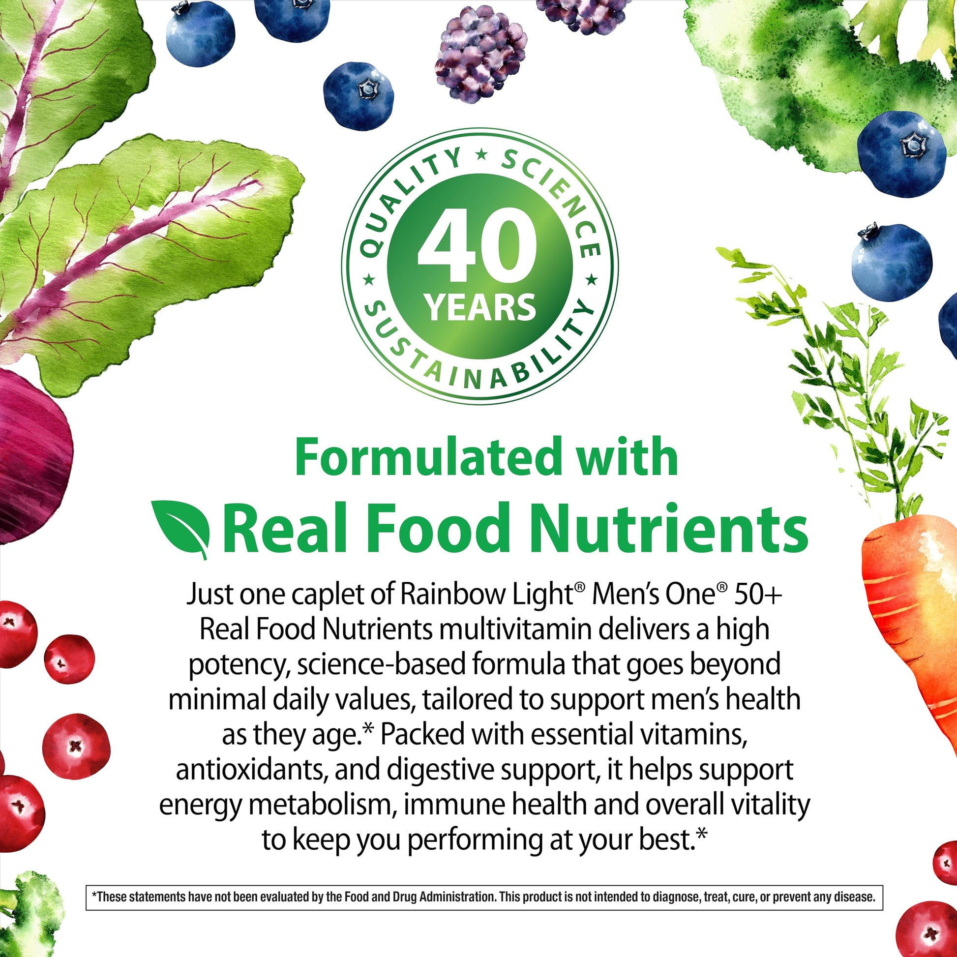 Rainbow Light Mens Multivitamin One + for 50 Plus | 90 Caplets | Supports Muscle Health | with Vitamins C, D, and Zinc Rainbow LightAu supplements