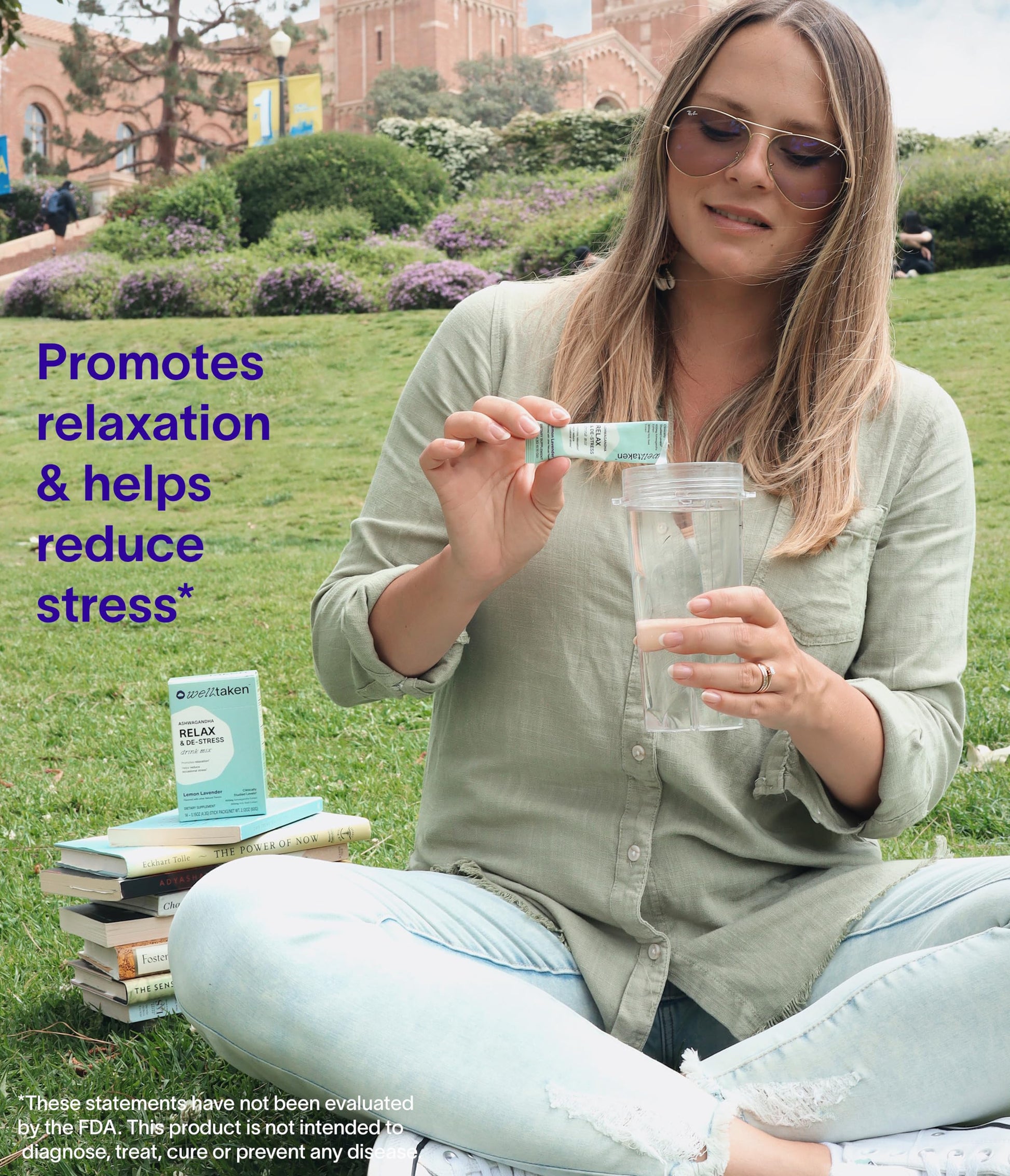 WellTaken Ashwagandha Relax & De-Stress Powder - Lemon Lavender 14ct Box - 600mg Ashwagandha, 200mg L-Theanine, Holy Basil – Supports Stress, Relaxation – Vegan, No Added Sugar - 14 Servings WellTakenAu supplements