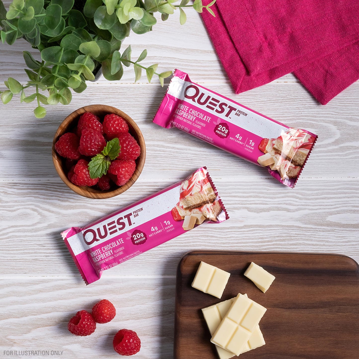 Quest Nutrition White Chocolate Raspberry Protein Bars, High Protein, Low Carb, Gluten Free Quest NutritionUS supplements