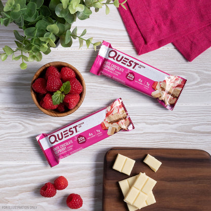 Quest Nutrition White Chocolate Raspberry Protein Bars, High Protein, Low Carb, Gluten Free Quest NutritionUS supplements