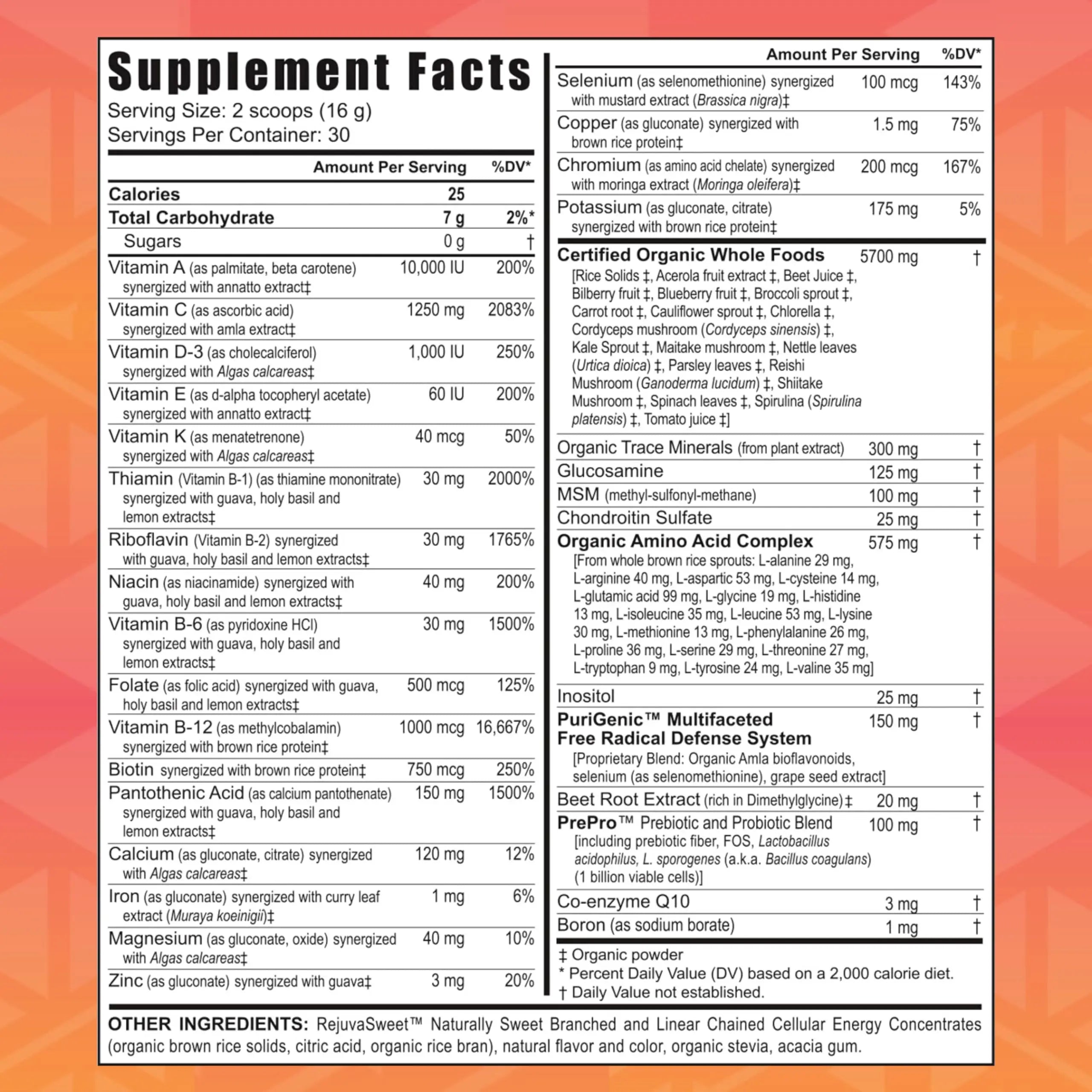 Youngevity Beyond Tangy Tangerine 2.0 Citrus Peach Ultimate Multi-Vitamin & Mineral Complex - Made with Natural & Whole Foods | 8,000 ORAC | 2 Canisters YoungevityAu supplements