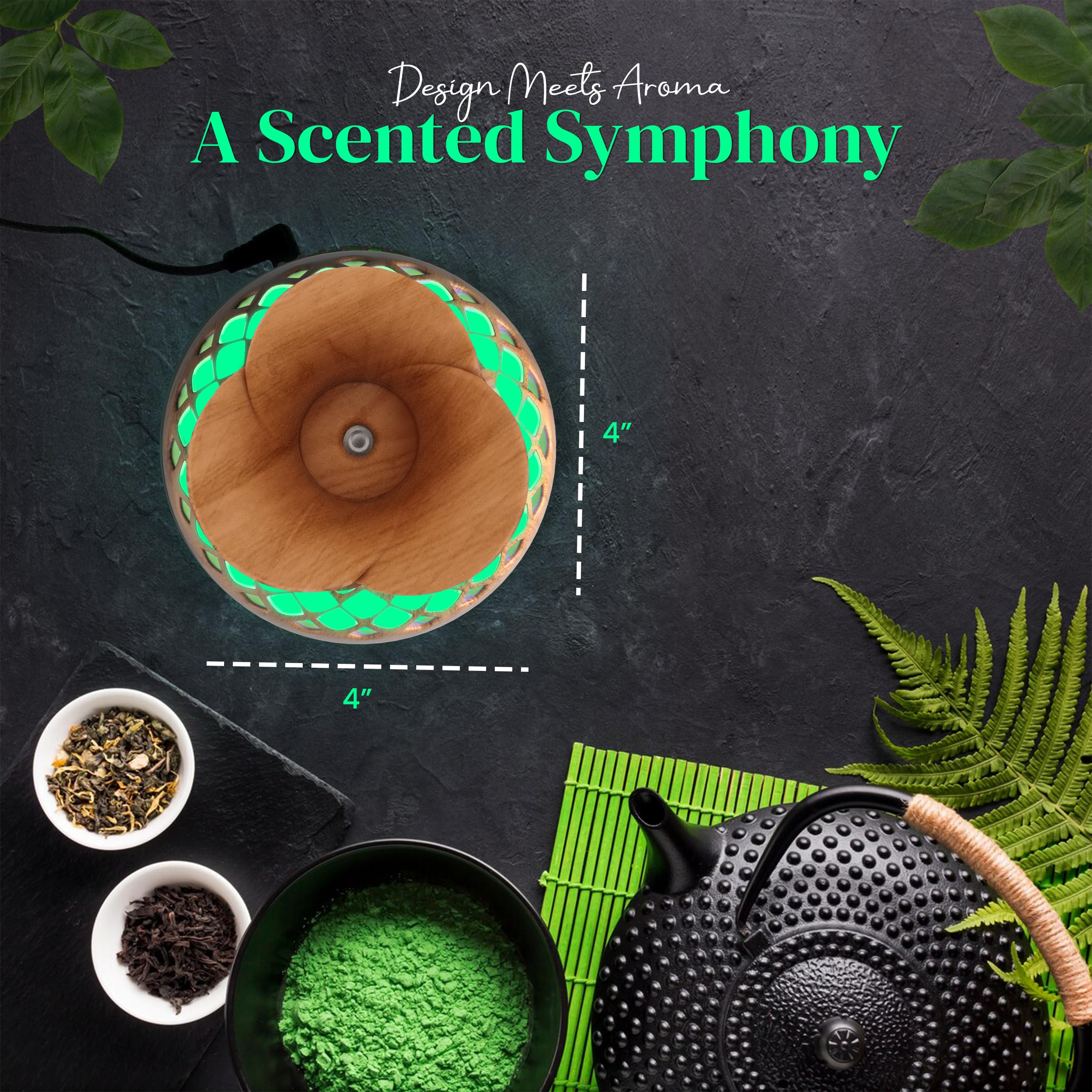 Aroma Diffuser for Essential Oils, Ultrasonic Aromatherapy Flower Oil Diffuser, Modern Cool Mist RenewgooAu supplements