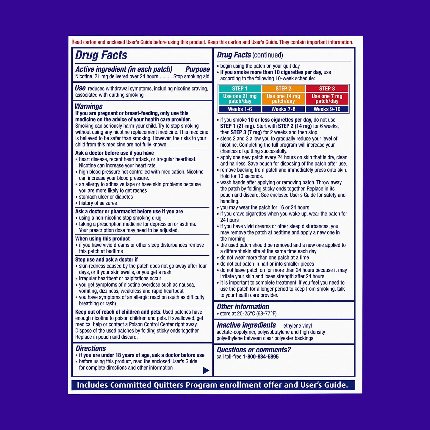 NicoDerm CQ Step 1 Nicotine Patches to Quit Smoking, 21mg, Stop Smoking NicoDermUS supplements