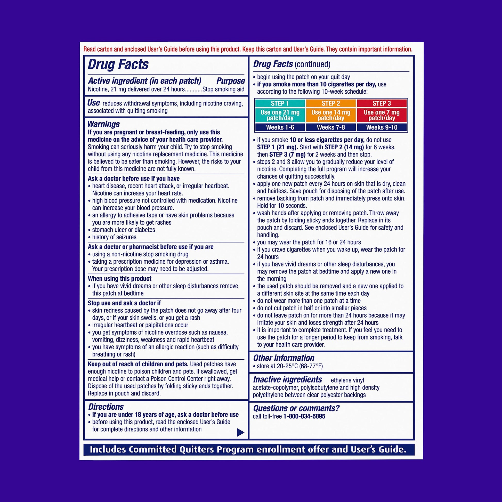 NicoDerm CQ Step 1 Nicotine Patches to Quit Smoking, 21 mg, Stop Smoking NicoDermAu supplements