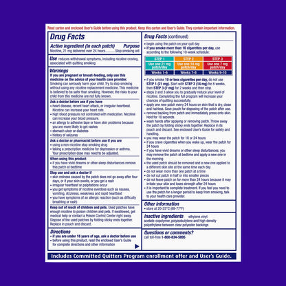 NicoDerm CQ Step 1 Nicotine Patches to Quit Smoking, 21 mg, Stop Smoking NicoDermUS supplements