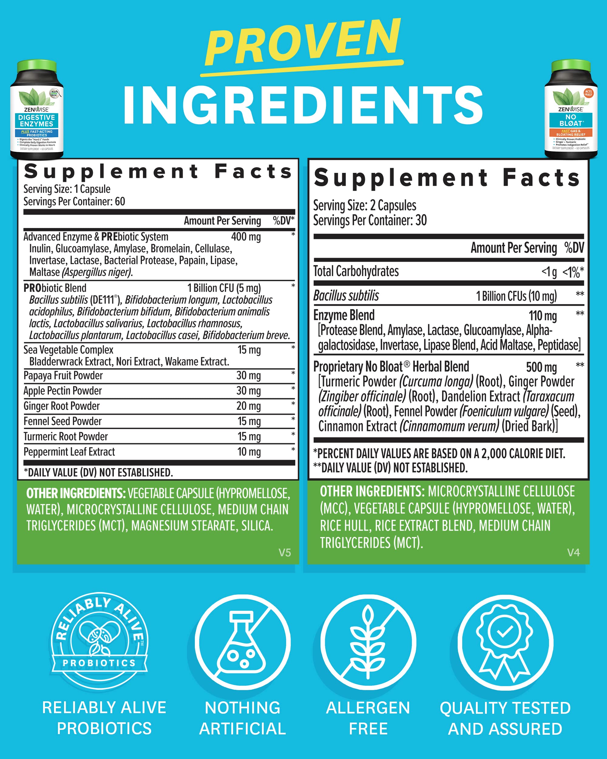 Zenwise Health Digestive Bliss Bundle - Digestive Enzymes, NO BLØAT Zenwise HealthUS supplements