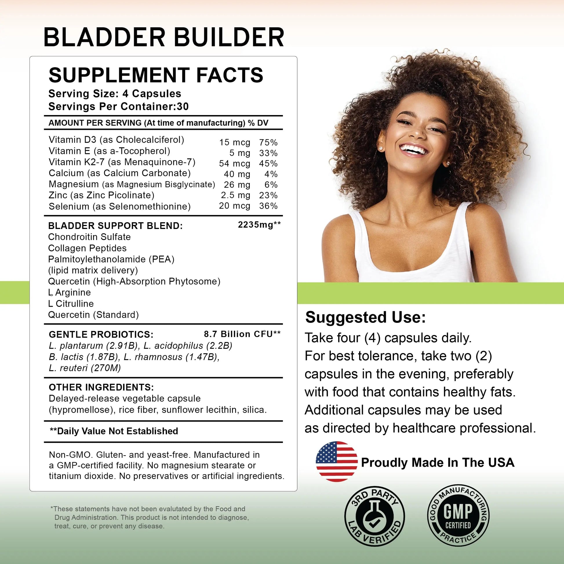 BLADDER BUILDER - Bladder Health Supplement for Bladder Support & Bladder Discomfort – Supports Bladder Lining – 120 Capsules – Made in USA** BLADDER BUILDERAu supplements