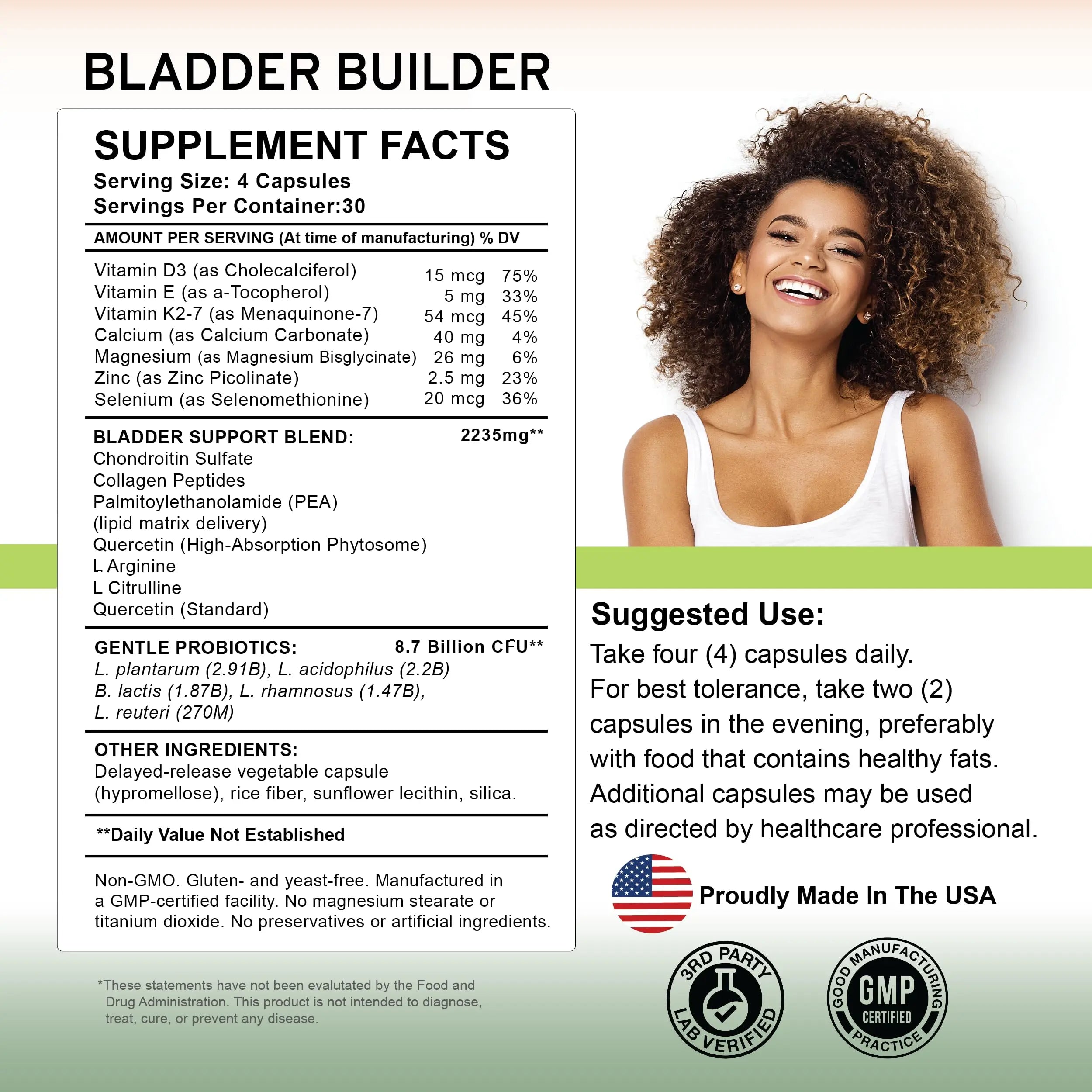 BLADDER BUILDER - Bladder Health Supplement for Bladder Support & Bladder Discomfort – Supports Bladder Lining – 120 Capsules – Made in USA** BLADDER BUILDERAu supplements