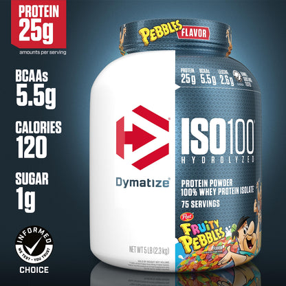 Dymatize ISO100 Hydrolyzed Protein Powder, 100% Whey Isolate, 25g of Protein, 5.5g DymatizeUS supplements