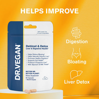 DR.VEGAN Debloat & Detox | Bloating, Digestion, Liver Support | Vitamins & Supplements dr veganUS supplements