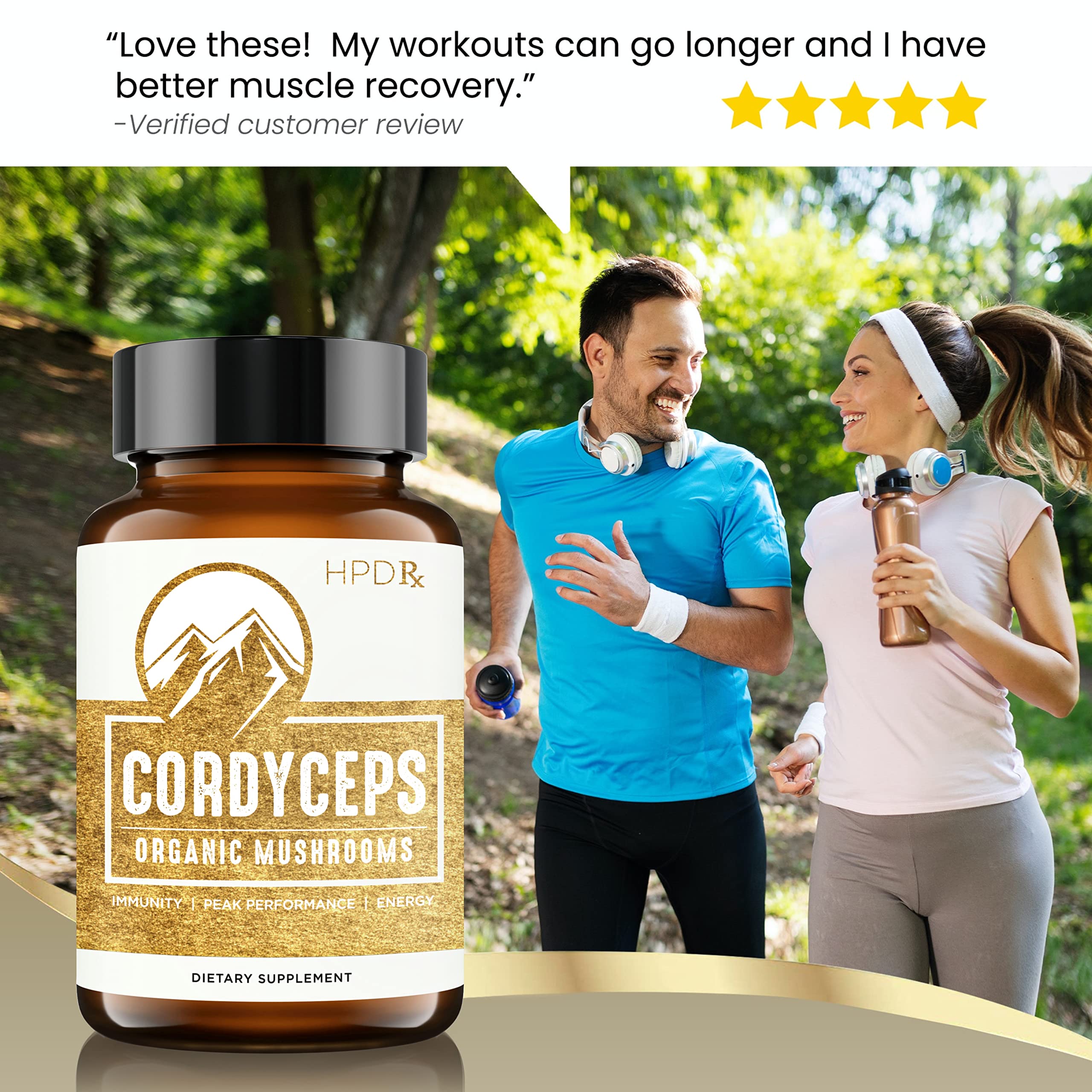 HPD Rx Premium Organic Cordyceps Mushroom Extract Performance , Pack of 2 HPD RxUS supplements