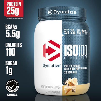 Dymatize ISO100 Hydrolyzed Protein Powder, 100% Whey Isolate , 25g of Protein, 5.5g DymatizeUS supplements