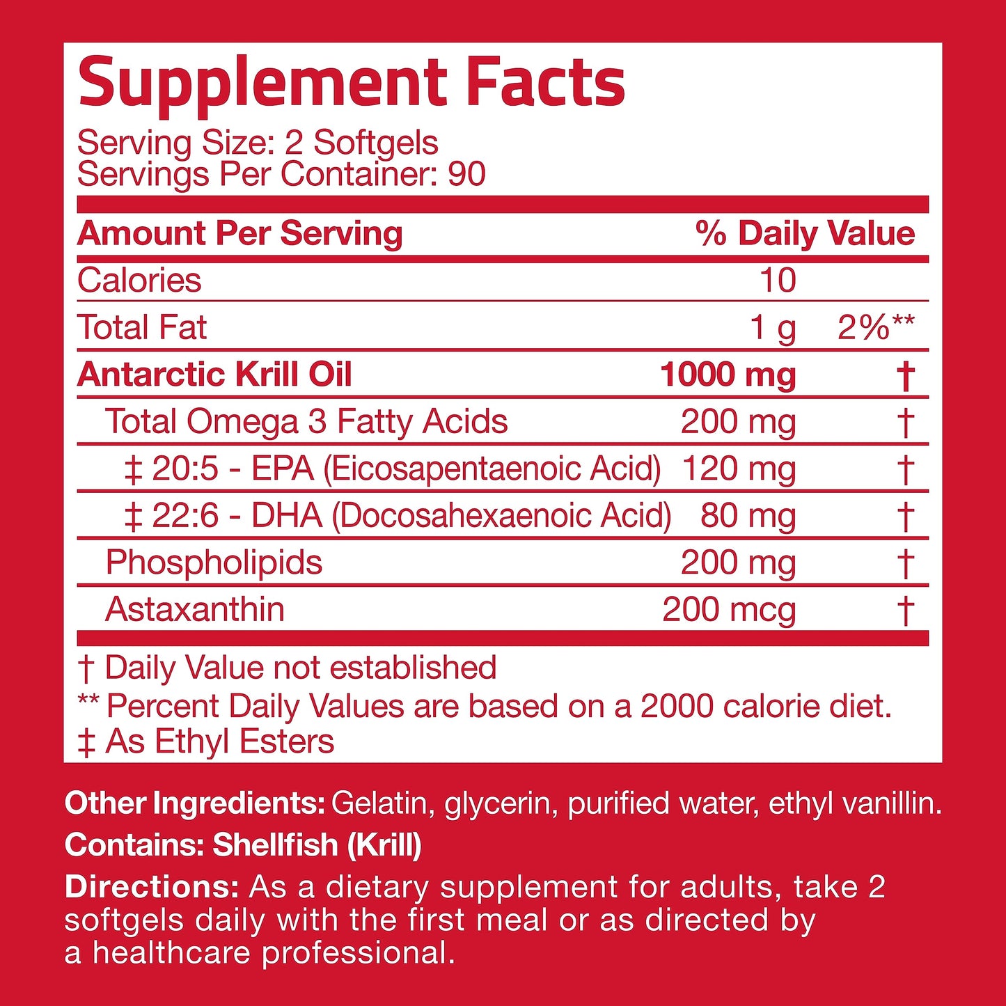 Bronson Antarctic Krill Oil 1000 mg with Omega-3s EPA, DHA, Astaxanthin and Phospholipid BronsonUS supplements