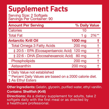 Bronson Antarctic Krill Oil 1000 mg with Omega-3s EPA, DHA, Astaxanthin and Phospholipid BronsonUS supplements