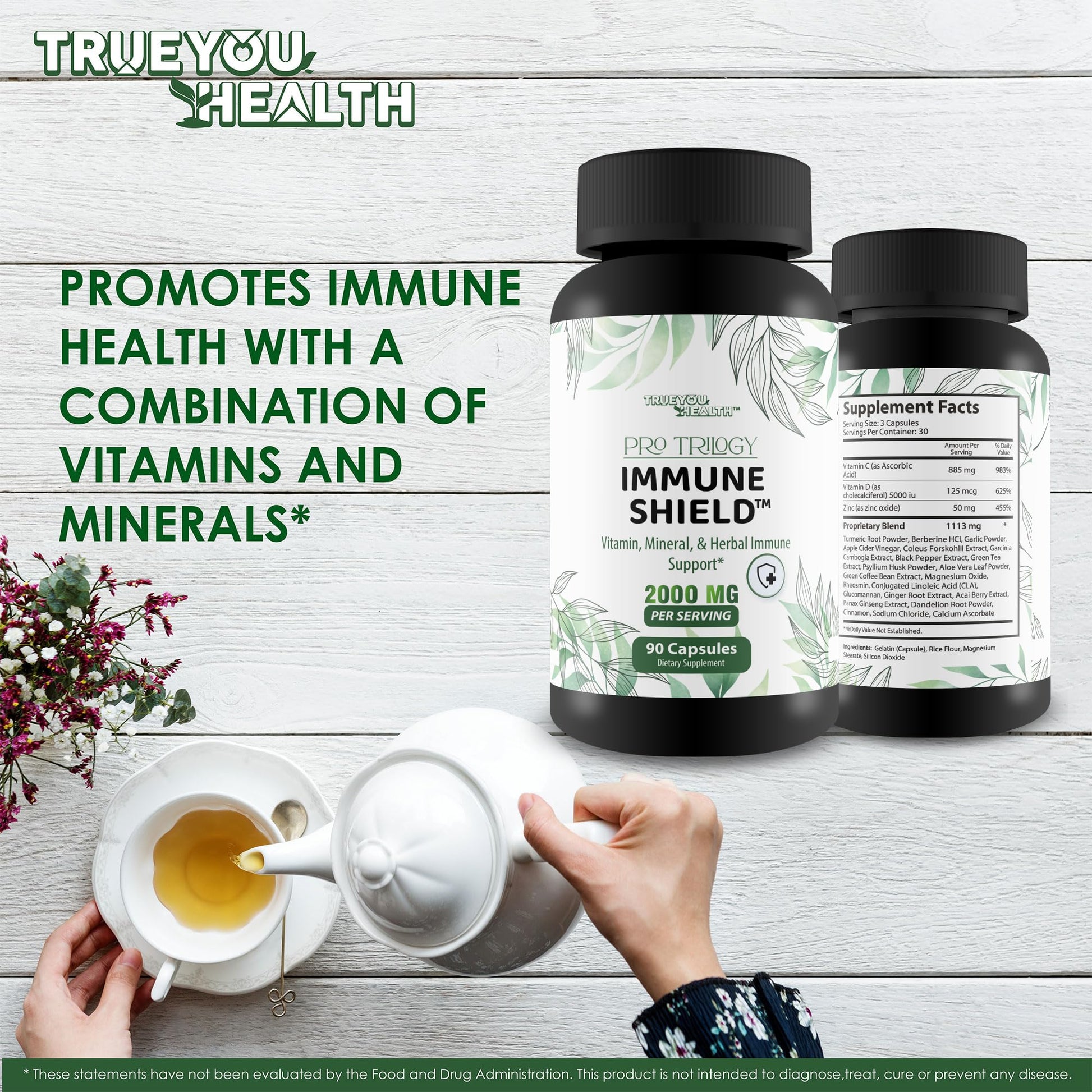 Pro Trilogy Immune Shield - Our Best Immune Support Supplement - Immune Support Capsules - Immune Boost Pills - Our Best Immune Pills Nature Vitamin D Zinc C Best Immune Support Vitamins True You HealthAu supplements