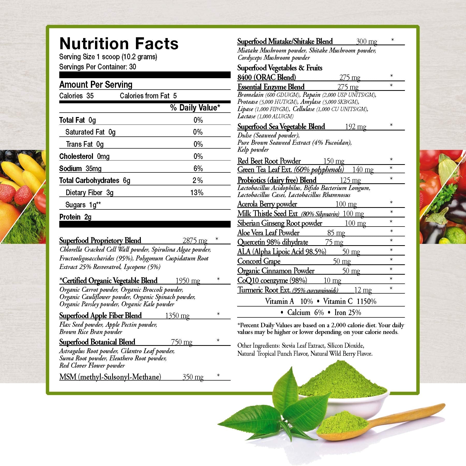 ecostream Naturals Vital First Daily Greens Superfood Powder 50 Whole Super Foods with Spirulina, Chlorella, Flax Seed, Fiber and Enzymes with Organic Greens - 30 Servings ecostream NaturalsAu supplements