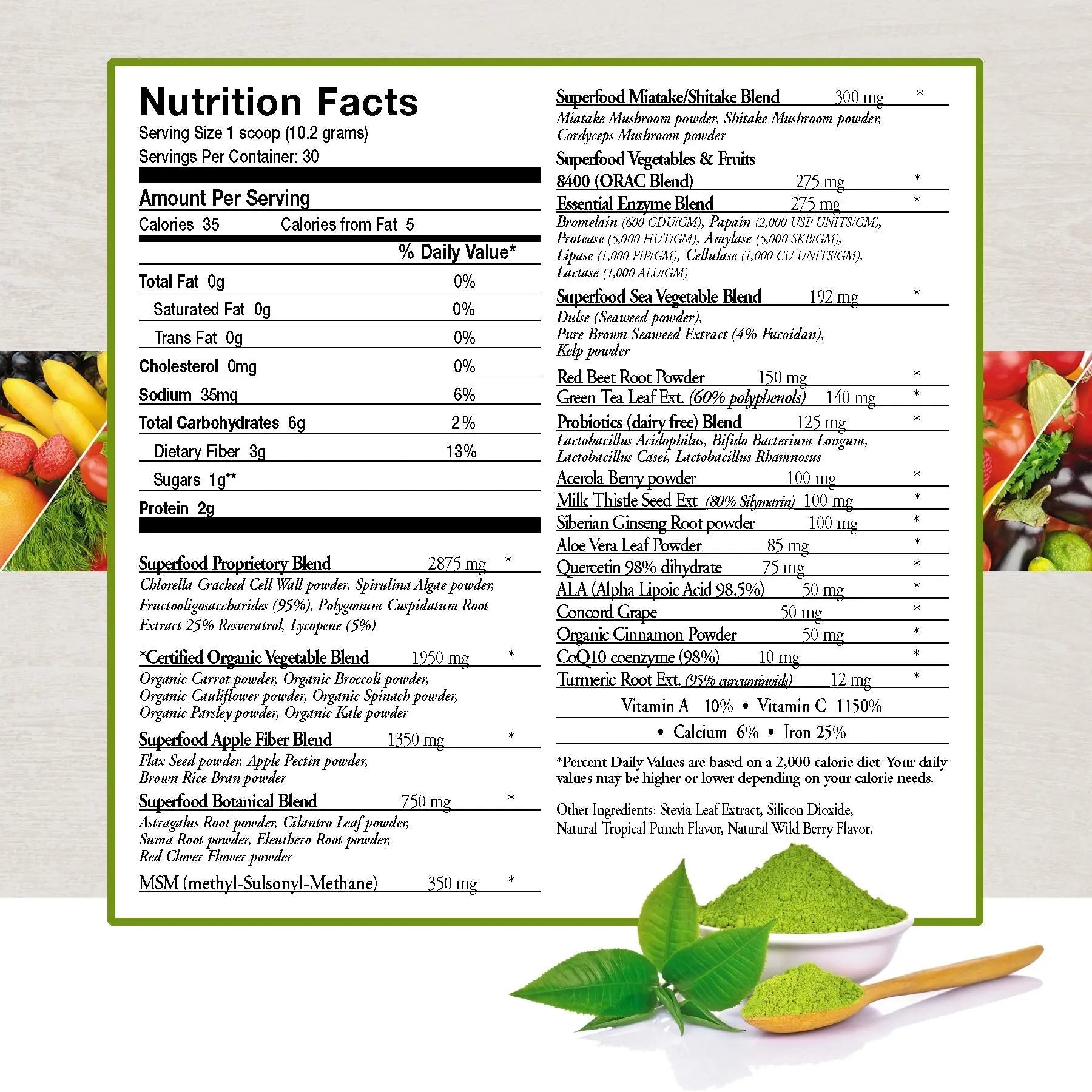 ecostream Naturals Vital First Daily Greens Superfood Powder 50 Whole Super Foods with Spirulina, Chlorella, Flax Seed, Fiber and Enzymes with Organic Greens - 30 Servings ecostream NaturalsAu supplements