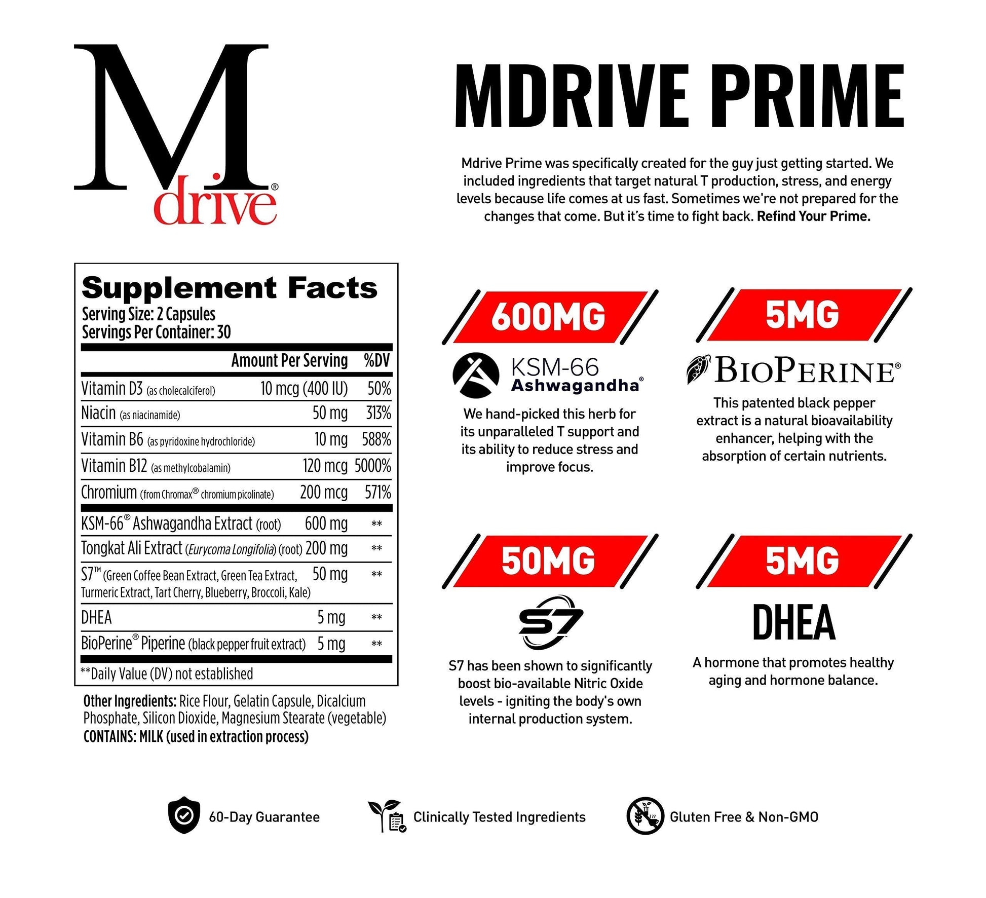 Mdrive Prime Start Supports Energy, Strength, Lean Muscle, Digestion, Immune Health MdriveAu supplements