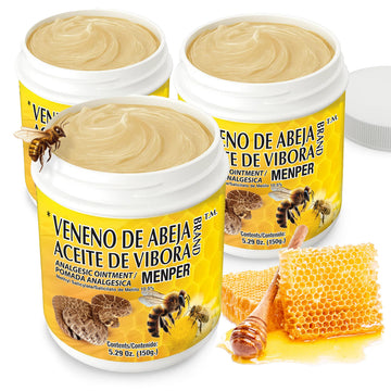 Veneno de Abeja Soothing Ointment – Topical Comfort Cream for Muscle Tension, Joint Discomfort & Everyday Aches – Fast Acting Relief – 18.5 Oz | 3-Pack MenperAu supplements