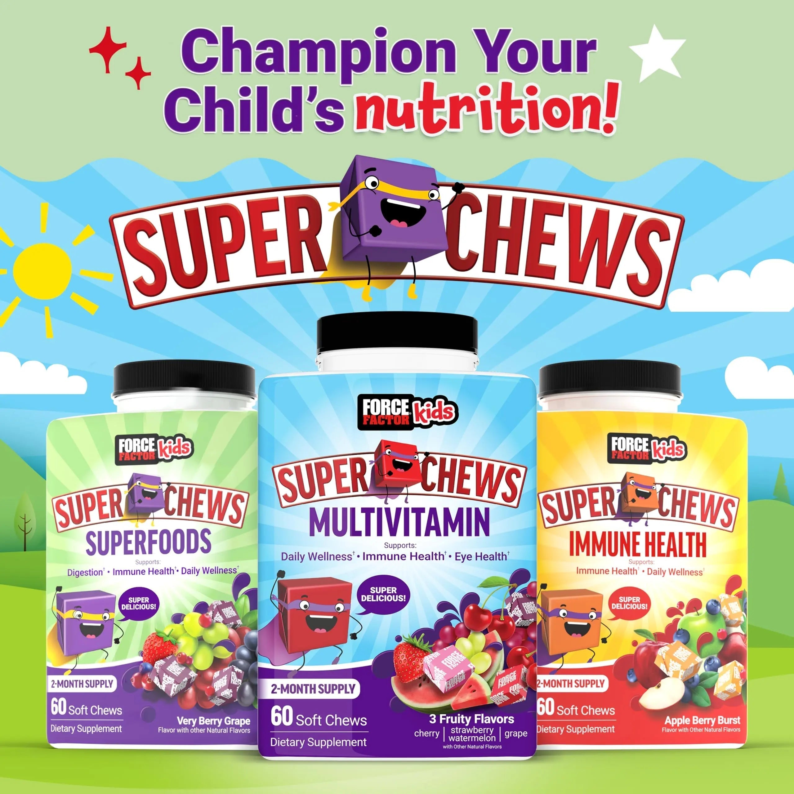 Force Factor Kids Superfood Super Chews, Kids Vitamins C & D, Immune Support Supplement with Antioxidant Support from Powdered Fruits & Veggies Force FactorAu supplements
