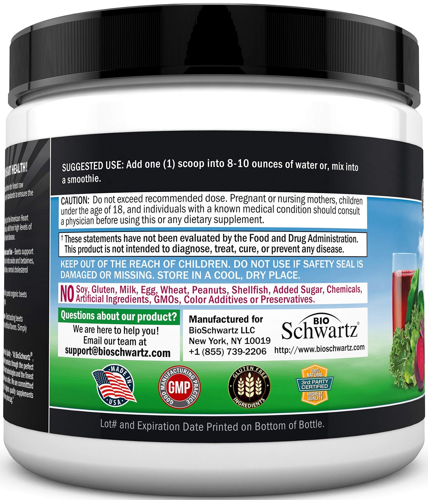 Beet Root Powder - Beets Superfood Supplement with Vitamin C Plus Organic Antioxidant BioSchwartzUS supplements