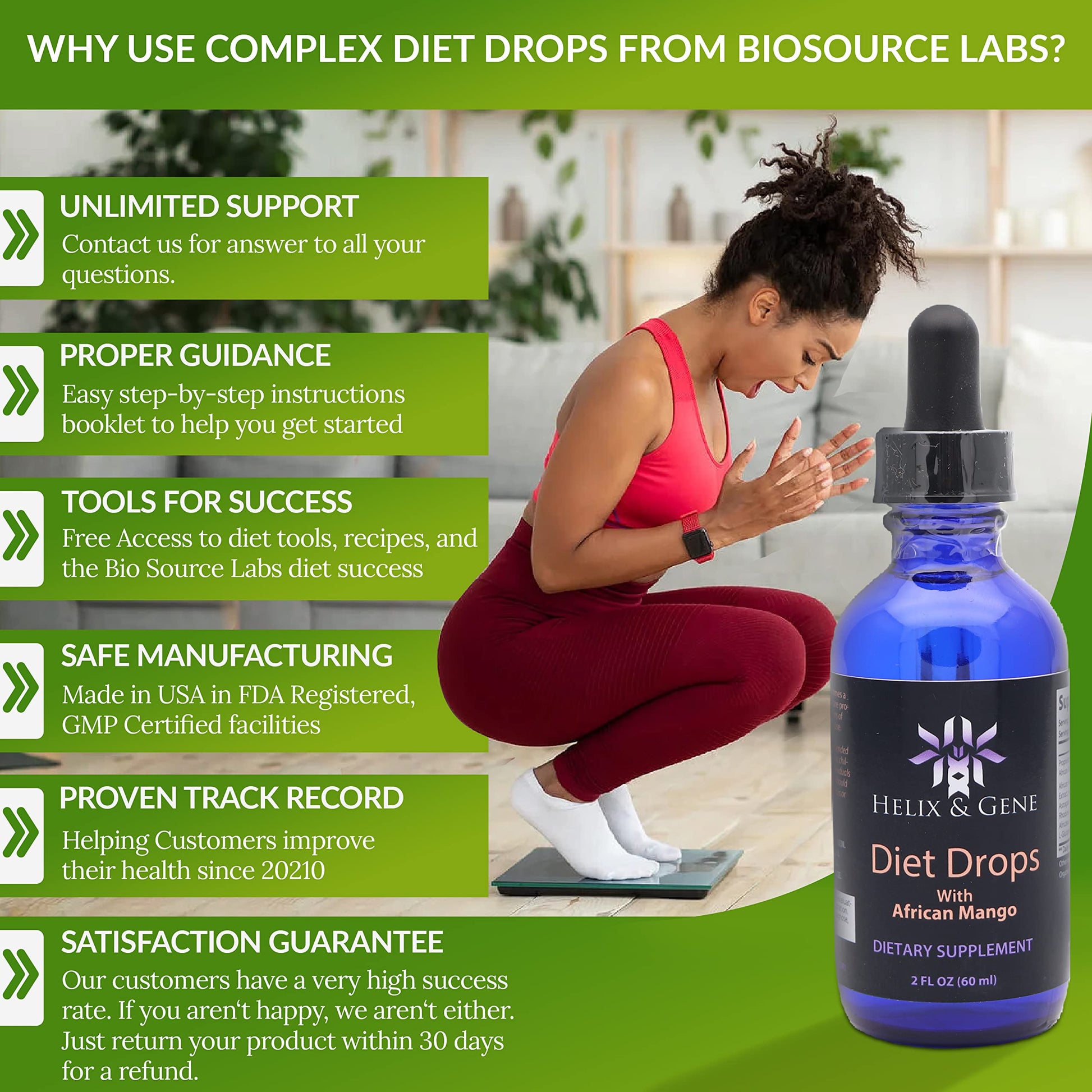 Helix & Gene Appetite Diet Drops Mango Flavor | Fast Weight Loss | Natural Metabolism Helix & GeneUS supplements