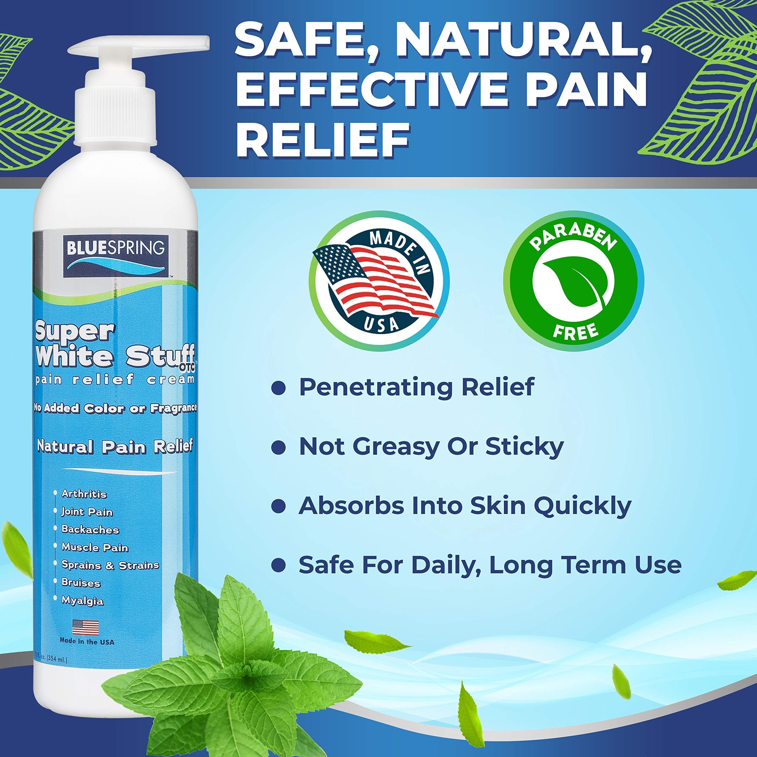 Emu Therapy Super White Stuff OTC 12-oz. Pump Bottle - Natural, Made in USA, Paraben-Free, Works in As Little As 5 Minutes for Joint/Muscle Pain, Backaches, Sprains/Strains, Bruises & More Emu TherapyAu supplements