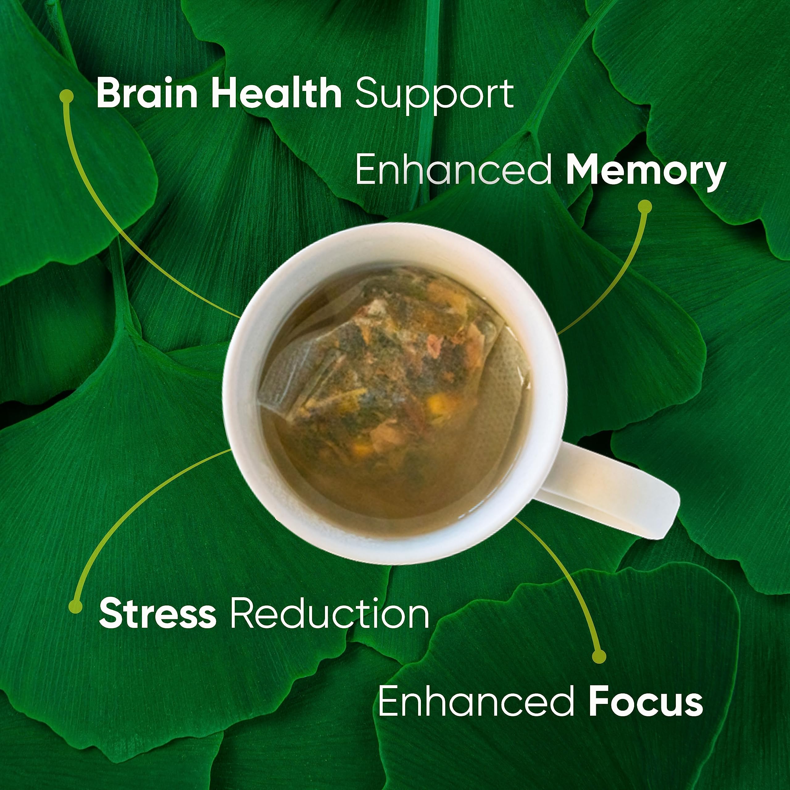 Brain Tea Focus & Memory - Brain Tea Organic Certified 4-in-1 Nootropic Herbal Supplement with Ginkgo Biloba, Gotu Kola, Lion’s Mane Mushroom, MCT Caffeine-Free for Mental Clarity (30 Sachets) Brain TeaAu supplements
