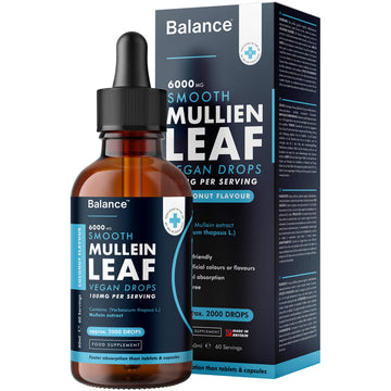 Balance Mullein Leaf Liquid Drops - 60ml for 2 Month Supply - High Strength - Vegan BalanceUS supplements