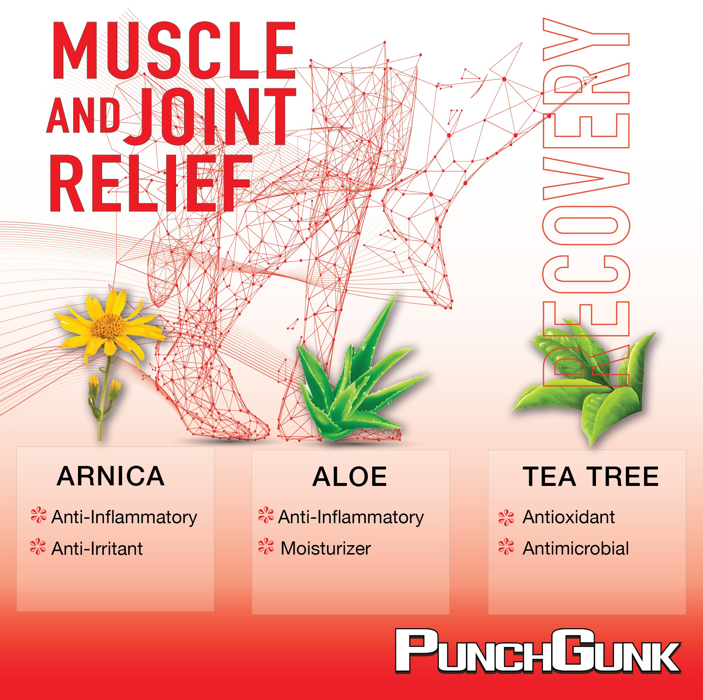PunchGunk Muscle and Joint Relief Cream for Sore Muscles and Joints, Non Greasy, Naturally Advanced Lotion with Arnica, Aloe & Tea Tree 3.0oz PUNCHGUNKAu supplements