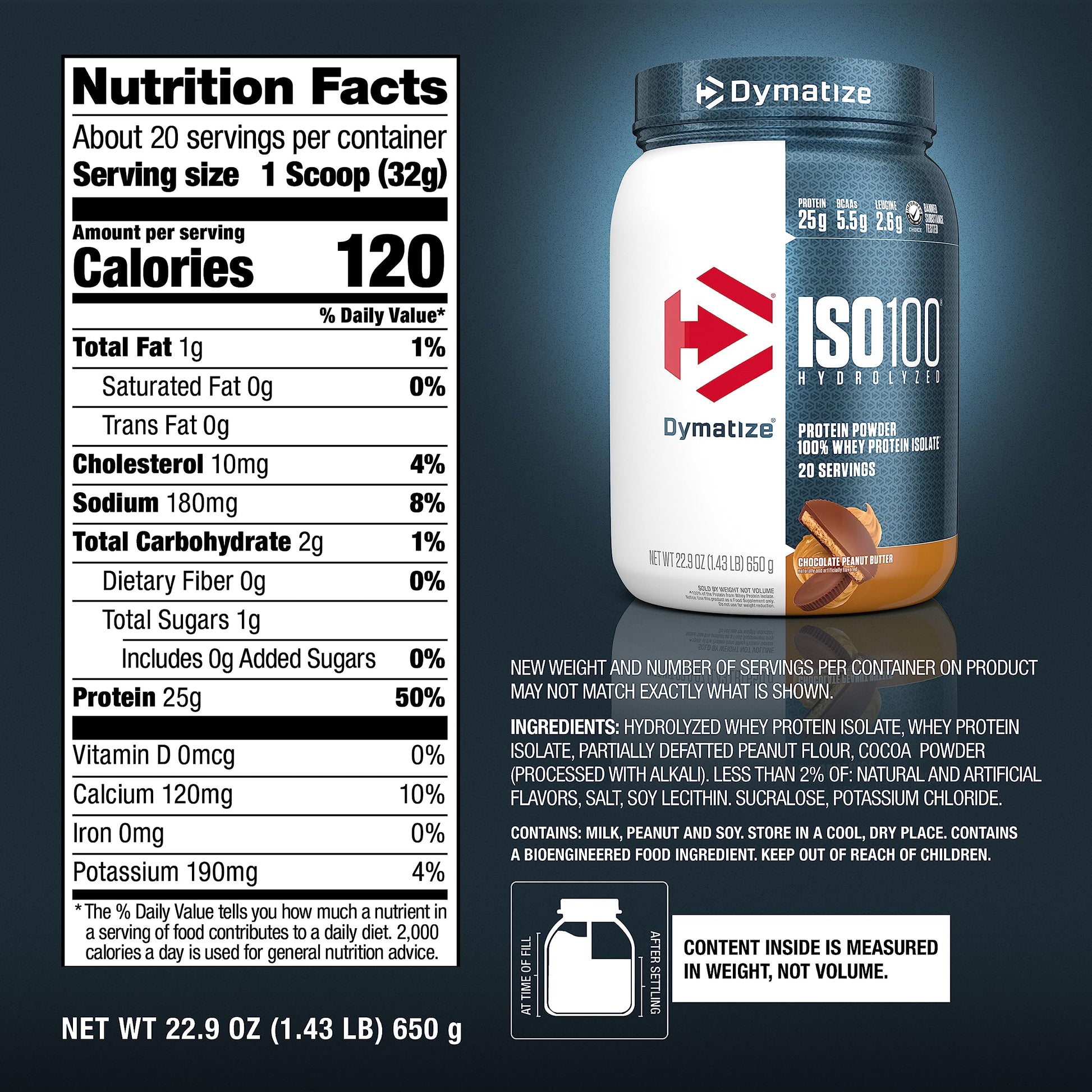 Dymatize ISO100 Whey Protein Powder with 25g of Hydrolyzed 100% Whey Isolate DymatizeUS supplements
