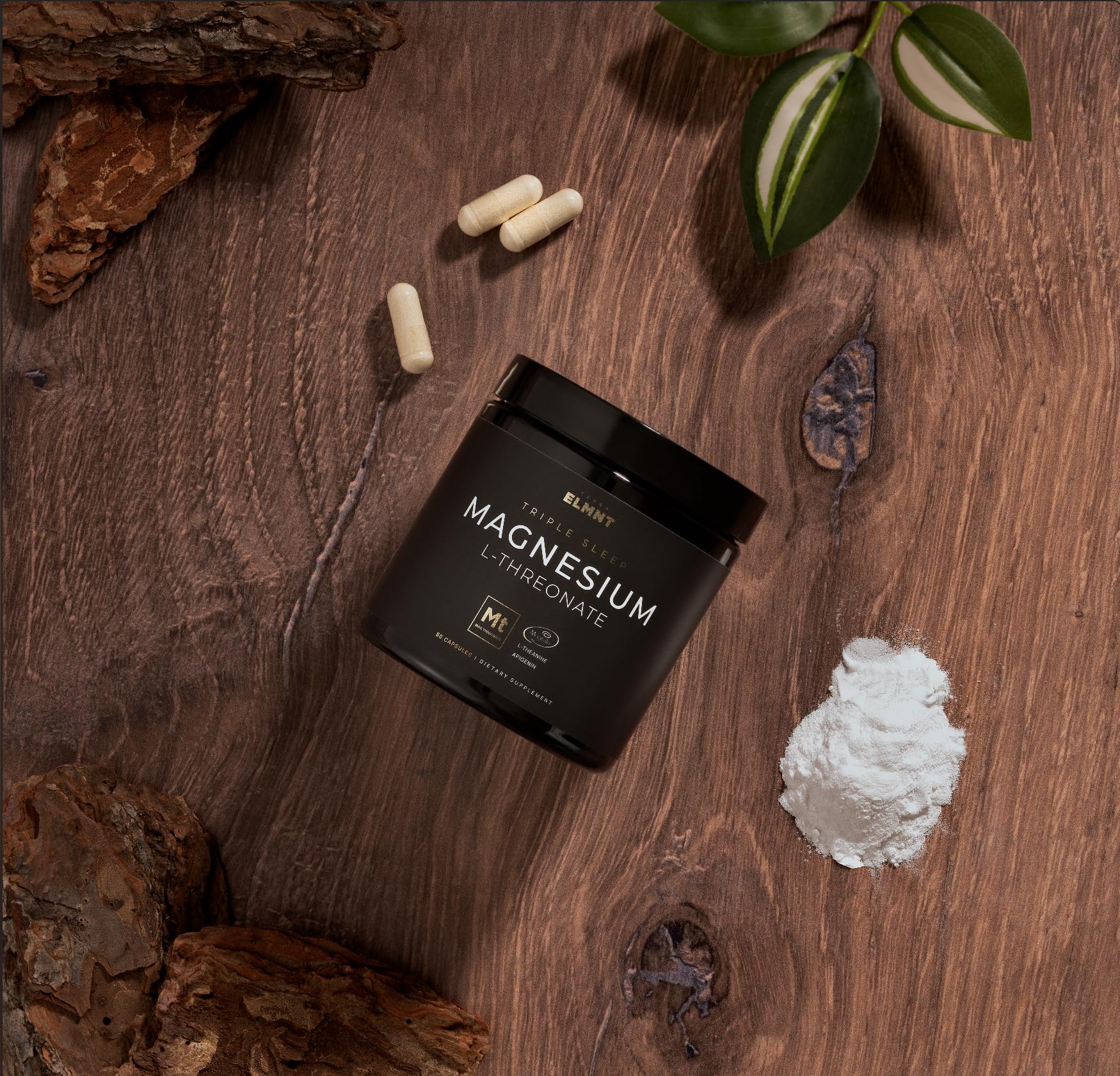 Triple Sleep Magnesium L-Threonate w. Apigenin, Theanine & Magtein Magnesium L Threonate - High Absorption Magnesium Supplement Capsules