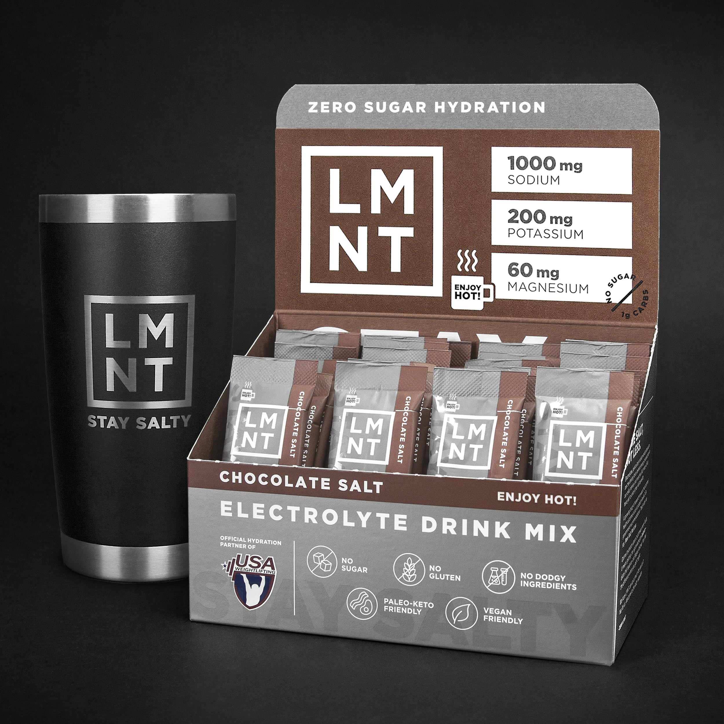 LMNT Zero-Sugar Electrolytes - Hot Chocolate Salt - Hydration Powder Packets Drink LMNTAu supplements