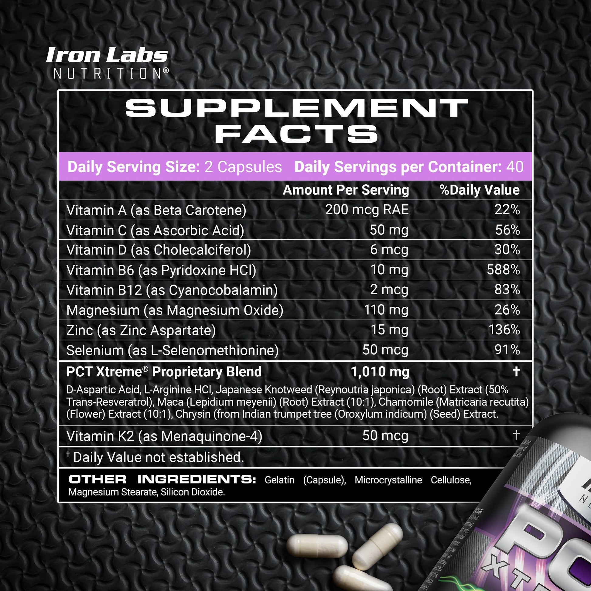 Iron Labs Nutrition PCT Xtreme - PCT Supplement for Men - 30 Day Course - Post Cycle Support Booster (80 Capsules) Iron Labs NutritionAu supplements