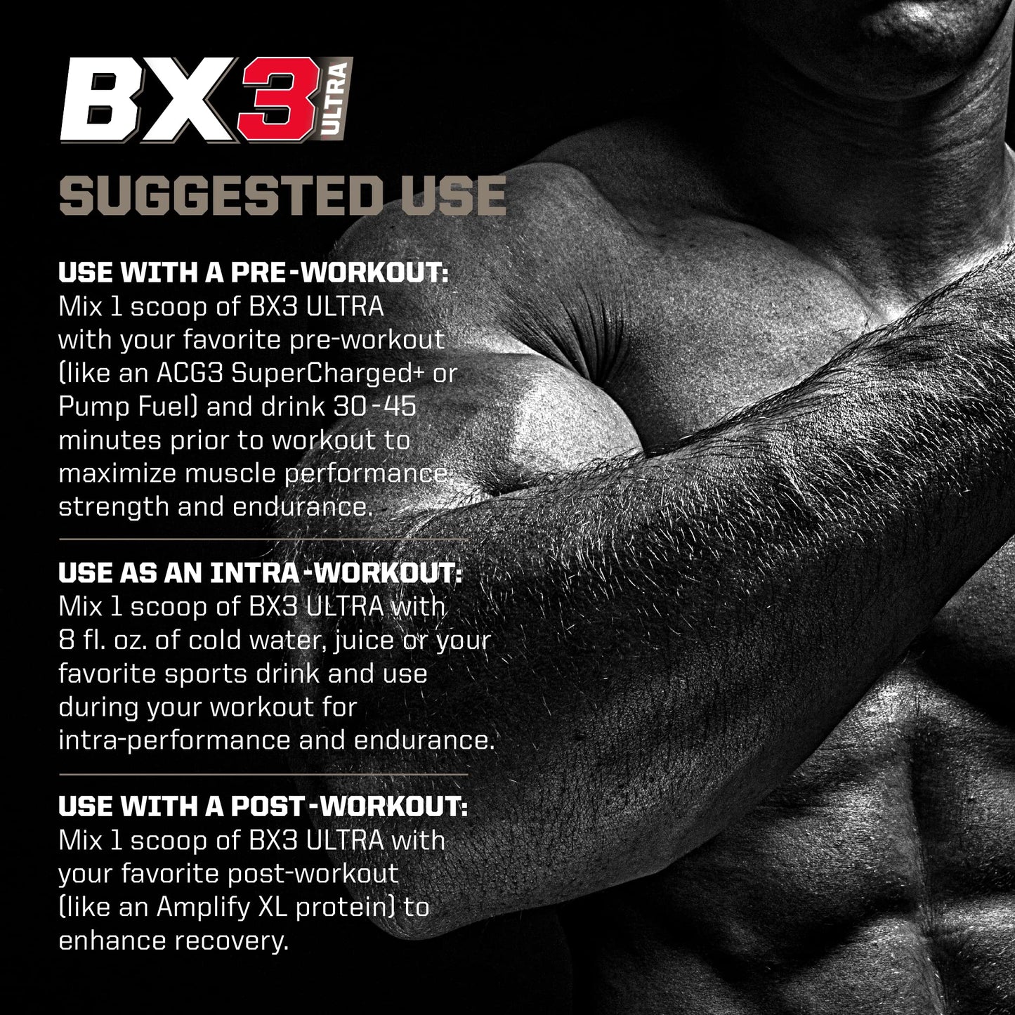 PMD Sports BX3 Ultra Muscle-Building Powder – Beta-Alanine, BCAAs, Betaine Anhydrous PMDUS supplements