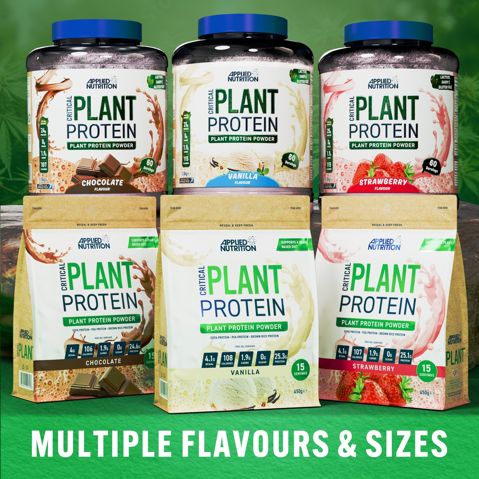 Applied Nutrition Plant Protein Powder – Critical Plant Vegan Protein Shake with SOYA Applied NutritionAu supplements