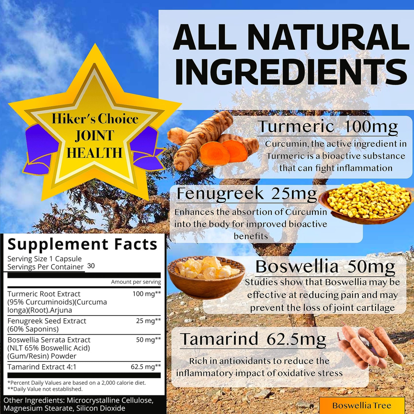 Native Source Joint Support Supplement - Turmeric - Tamarind - Boswellia - Fenugreek Native SourceUS supplements