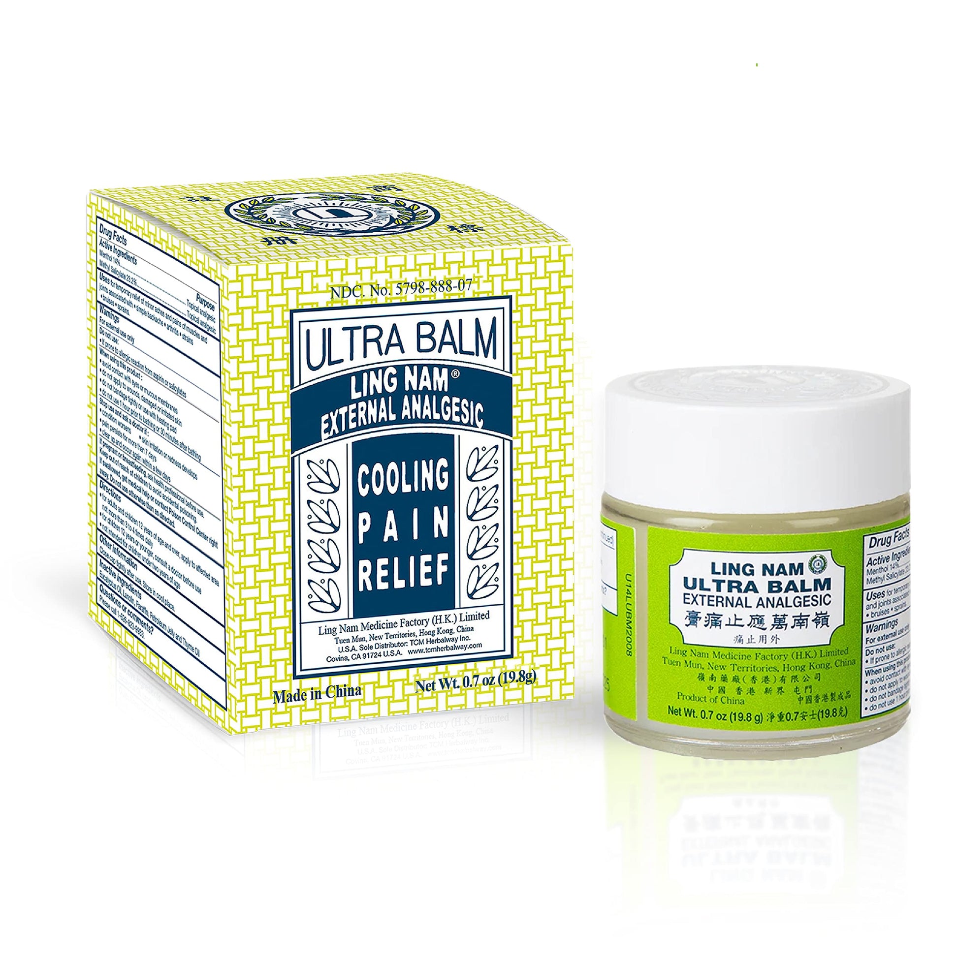Ling Nam Ultra Balm External Analgesic, for Cooling Pain Relief Simple Backache Arthritis Strains Bruises Sprain, Muscle Pain, Muscle Soreness,0.7oz/19.8g Ling NamAu supplements