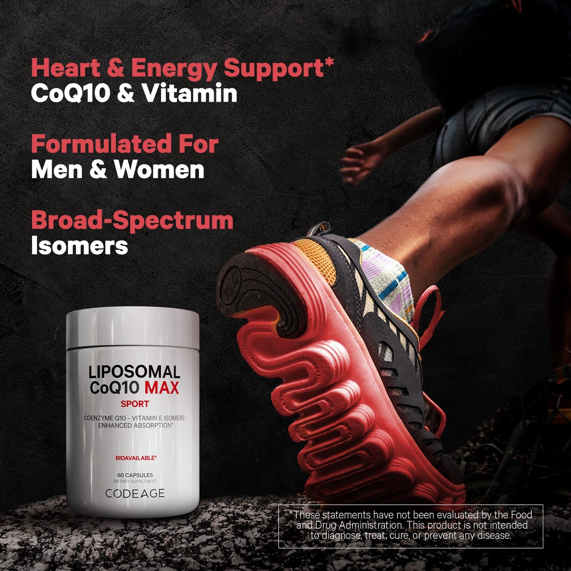 Codeage Liposomal CoQ10 Max Supplement - 250 mg Coenzyme Q10 with Vitamin E Isomers Tocopherols - 2-Month Supply - 1 Capsule Per Serving - Liposomal Delivery - Non-GMO, Gluten-Free - 60 Capsules CodeageAu supplements