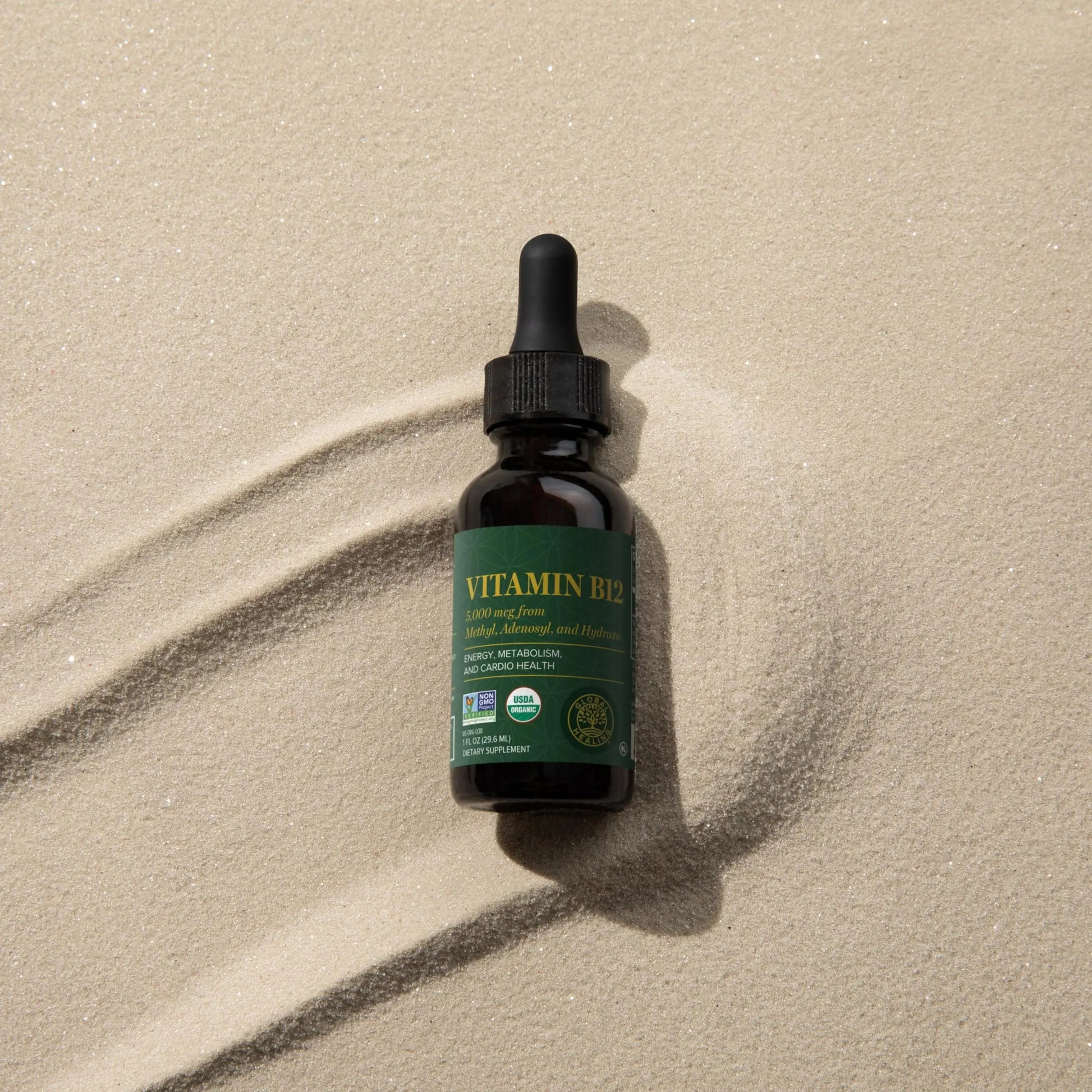 Global Healing Center - Vitamin B12 5000 mcg, Organic Sublingual Liquid Drops | 3-in-1 Methylcobalamin, Adenosylcobalamin, Hydroxo Blend, 1 Fl Oz (2-Pack) Global Healing CenterAu supplements