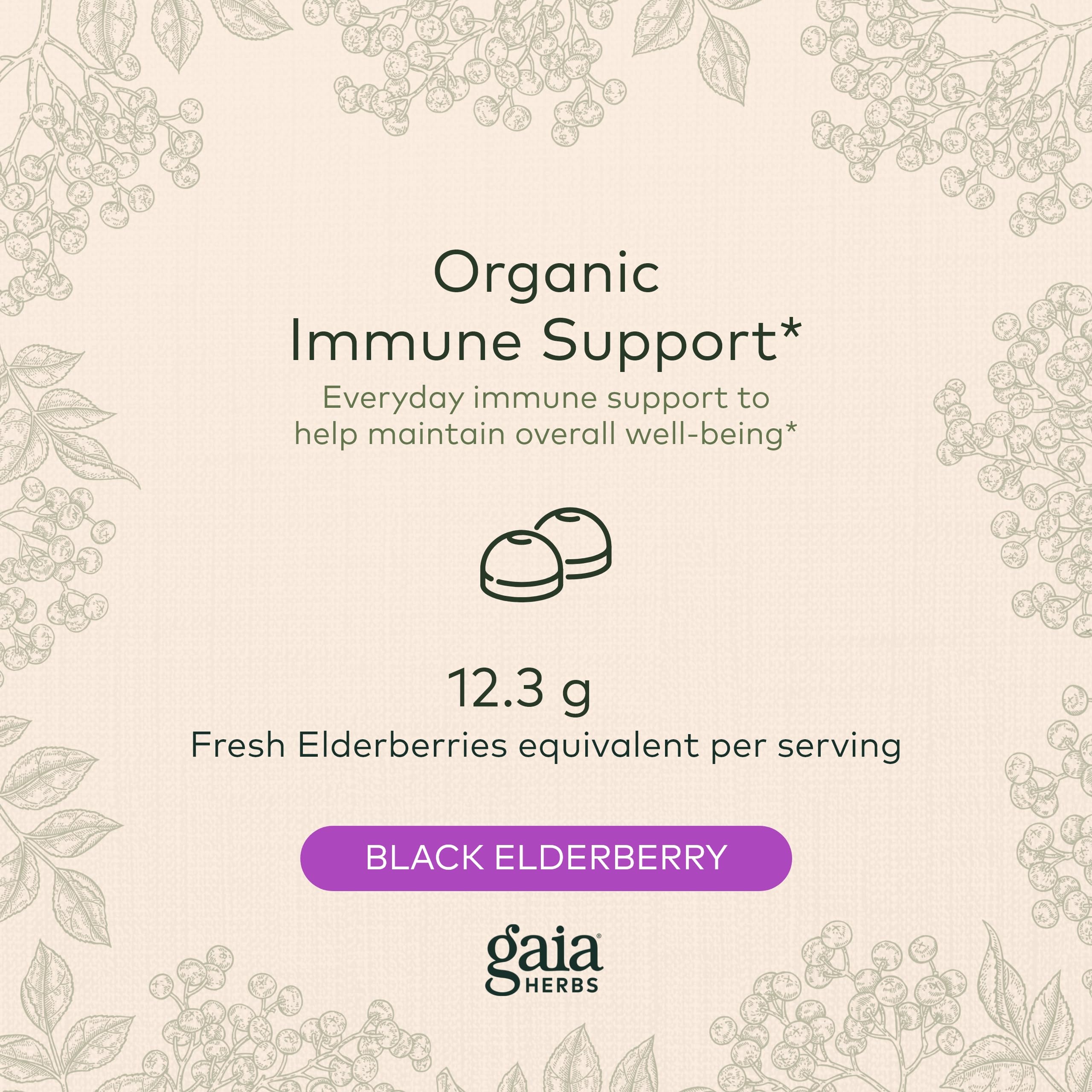 Gaia Herbs Black Elderberry (Sambucus Nigra) Extra Strength Gummies Gaia HerbsAu supplements
