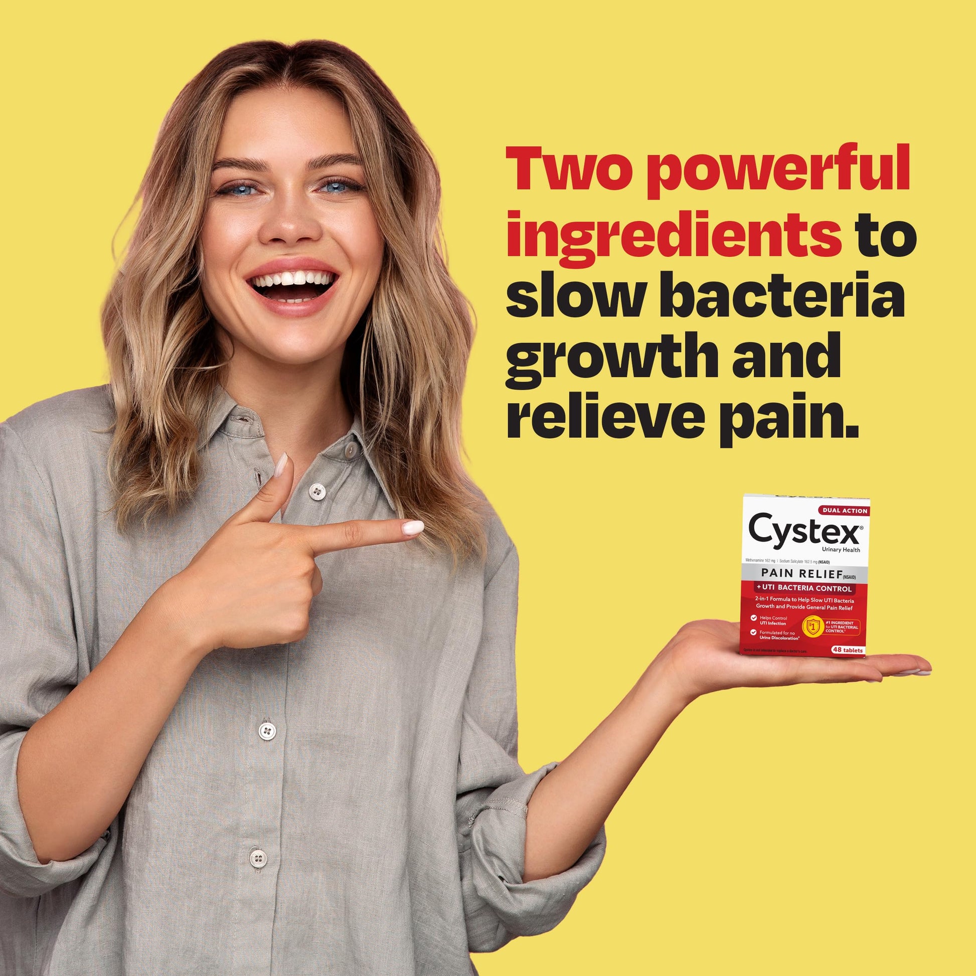 Cystex Dual-Action UTI Pain Relief & Prevention Tablets - 2-in-1 Formula Relieves Burning, Urgency, & Discomfort While Slowing Bacterial Growth - Non-Staining, Fast-Acting - 48-Count CystexAu supplements
