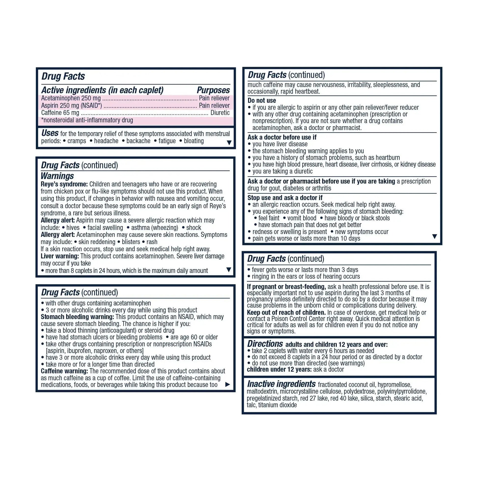 Pamprin Maximum Strength Formula, 24 Caplets (Pack of 3) PamprinAu supplements