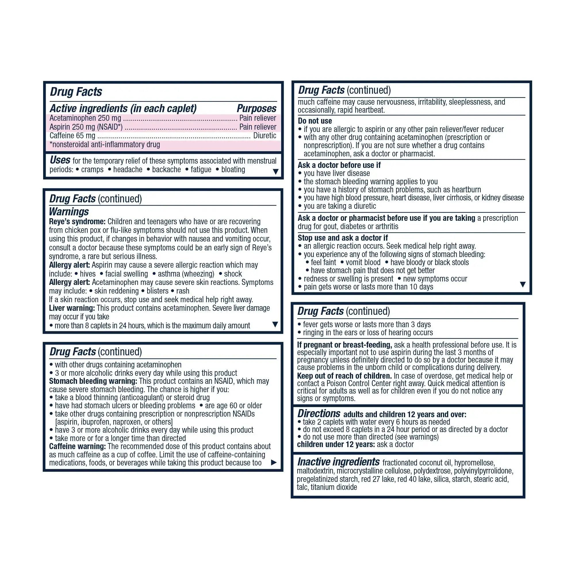 Pamprin Maximum Strength Formula, 24 Caplets (Pack of 3) PamprinAu supplements