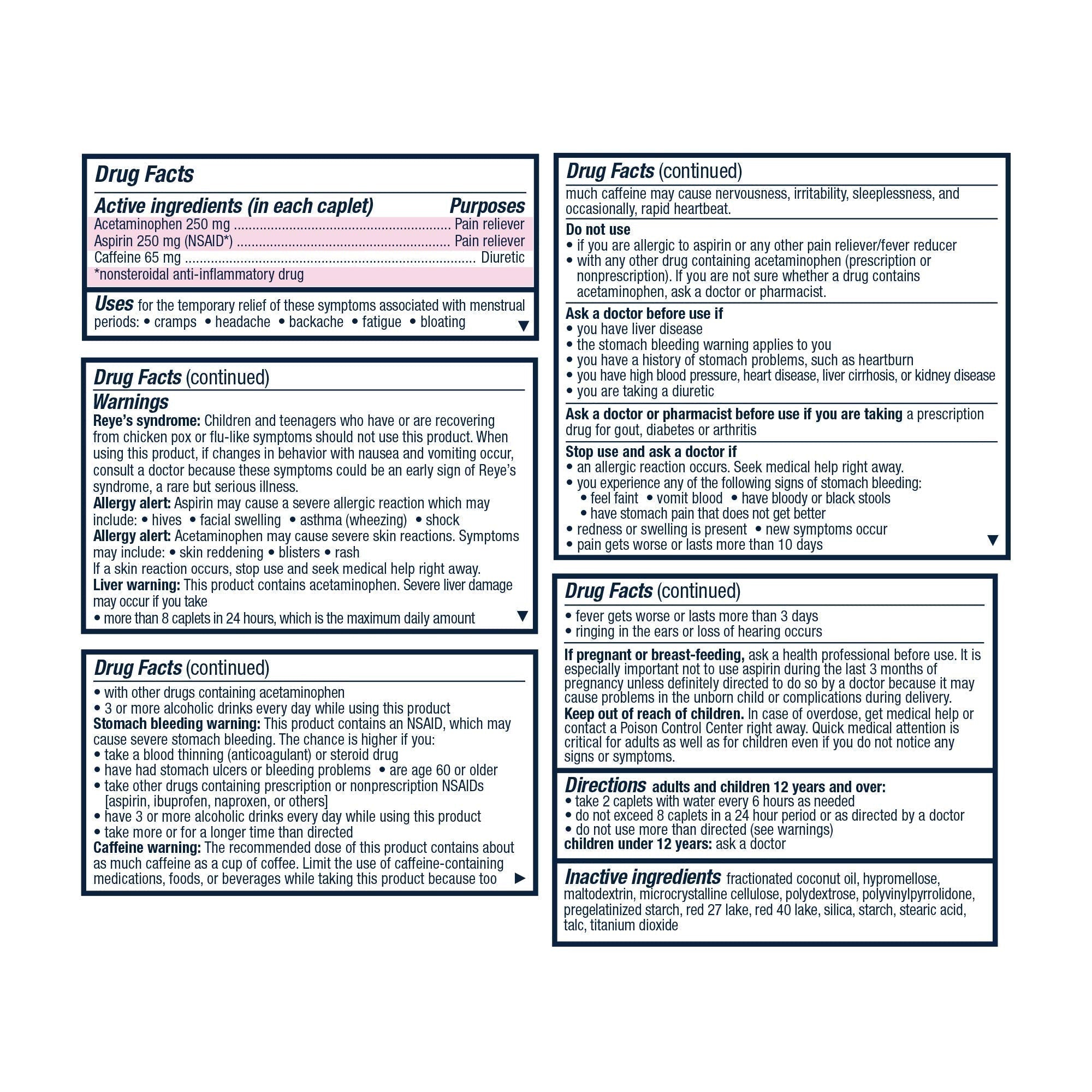 Pamprin Maximum Strength Max Formula, with Acetaminophen, Menstrual Period Symptoms Relief PamprinAu supplements