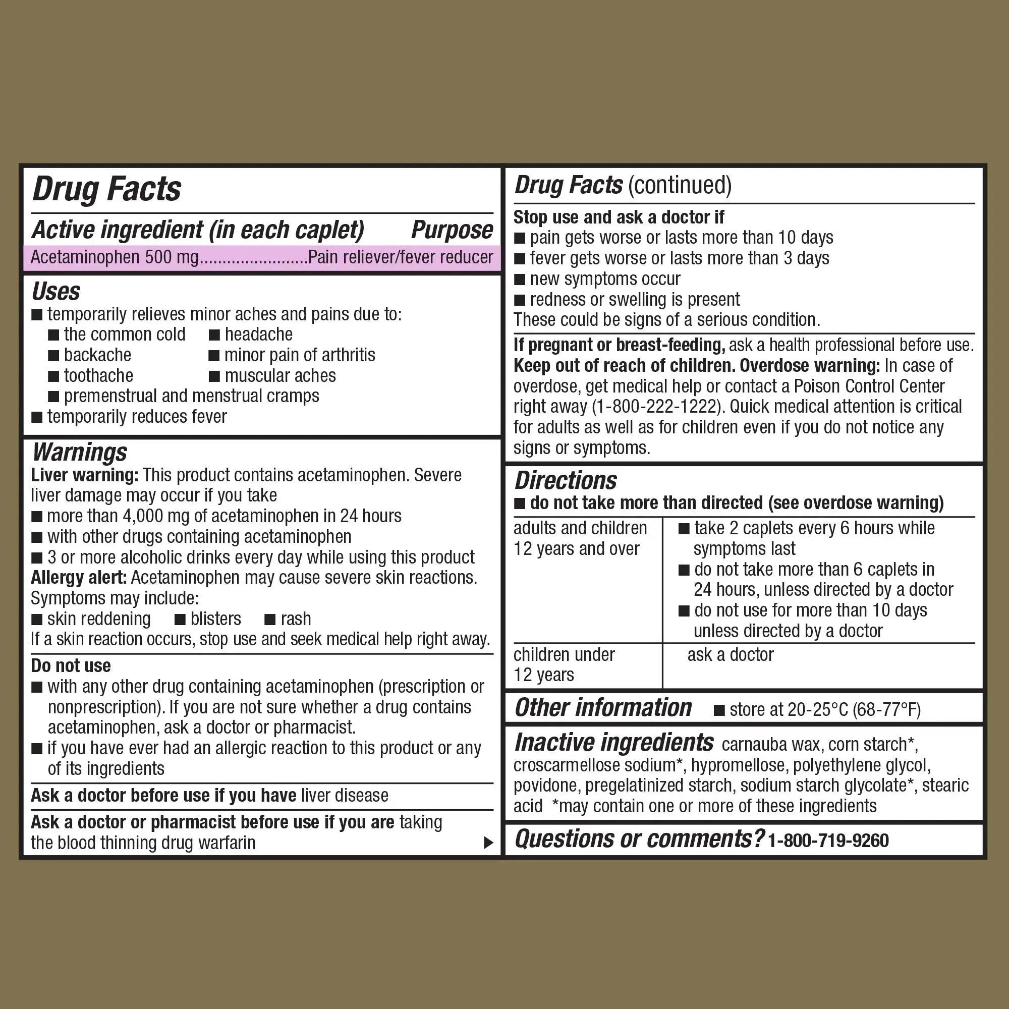 GoodSense Extra Strength Acetaminophen Caplets 500 mg, Pain Reliever and Fever Reducer, Easy Open Cap, 100 Count GoodSenseAu supplements