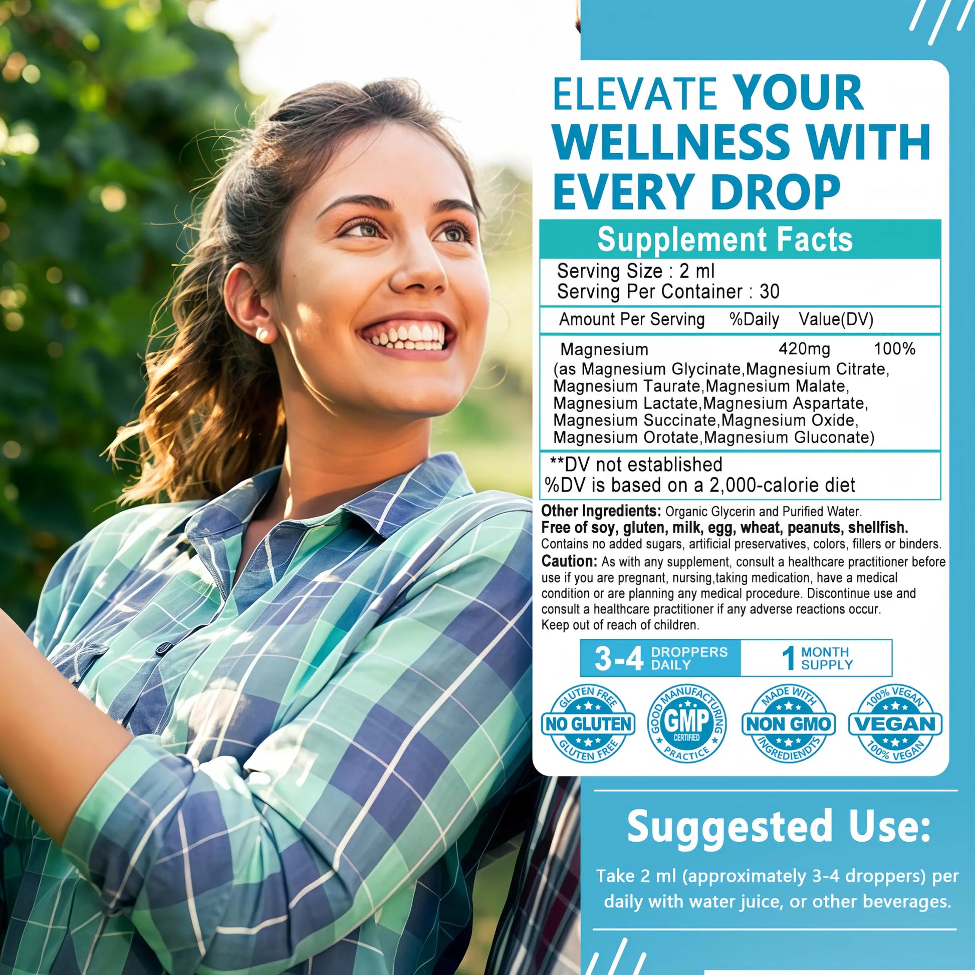 High Absorption Magnesium Complex Drops | 10-in-1 Liquid Magnesium Complex for Women & Men with Glycinate,Citrate,Taurate | for Stress Relief,Sleep,Heart Health | Vegan,Non-GMO,Fast-Acting Formula JINGYATnz supplements